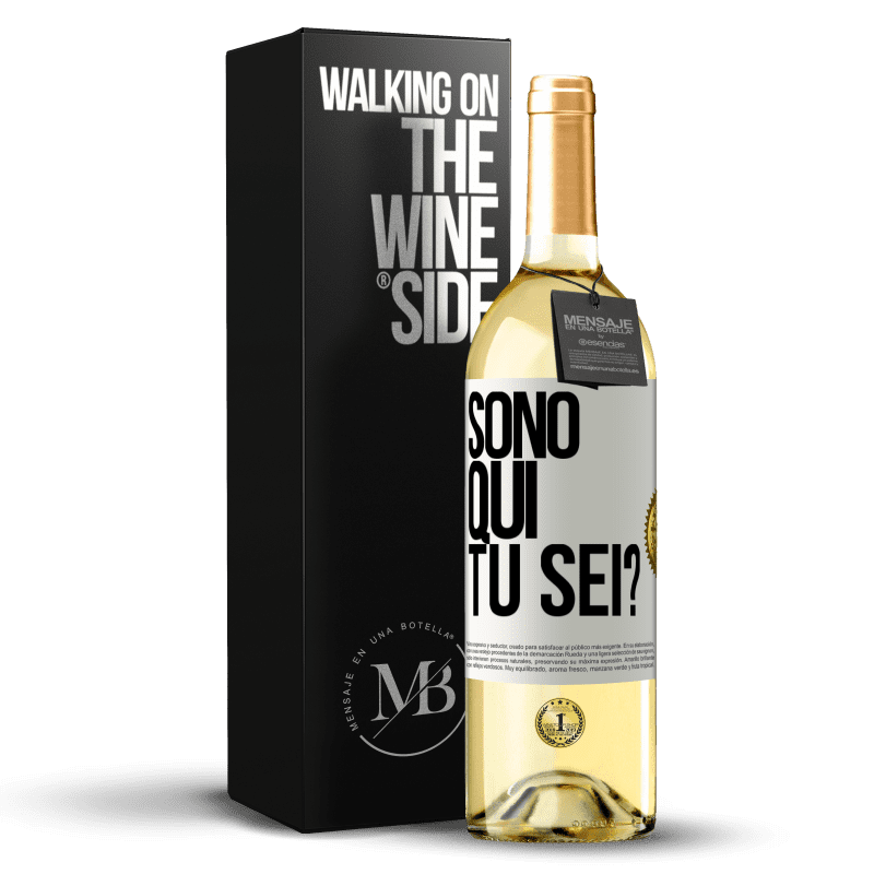 29,95 € Spedizione Gratuita | Vino bianco Edizione WHITE Sono qui. Tu sei? Etichetta Bianca. Etichetta personalizzabile Vino giovane Raccogliere 2025 Verdejo