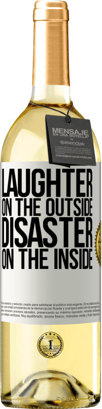 29,95 € Free Shipping | White Wine WHITE Edition Laughter on the outside, disaster on the inside White Label. Customizable label Young wine Harvest 2025 Verdejo