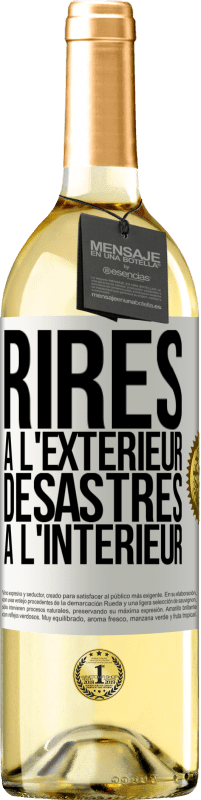 29,95 € Envoi gratuit | Vin blanc Édition WHITE Rires à l'extérieur, désastres à l'intérieur Étiquette Blanche. Étiquette personnalisable Vin jeune Récolte 2023 Verdejo