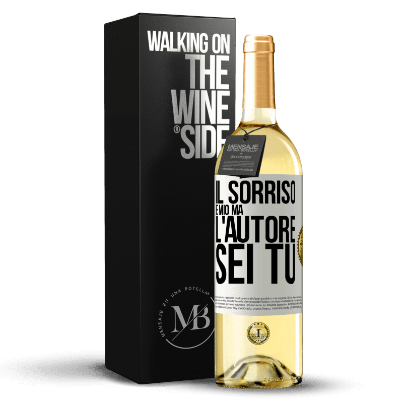 29,95 € Spedizione Gratuita | Vino bianco Edizione WHITE Il sorriso è mio, ma l'autore sei tu Etichetta Bianca. Etichetta personalizzabile Vino giovane Raccogliere 2023 Verdejo