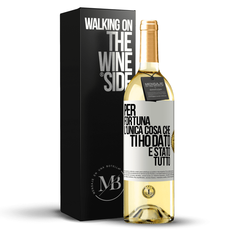 29,95 € Spedizione Gratuita | Vino bianco Edizione WHITE Per fortuna l'unica cosa che ti ho dato è stato tutto Etichetta Bianca. Etichetta personalizzabile Vino giovane Raccogliere 2023 Verdejo