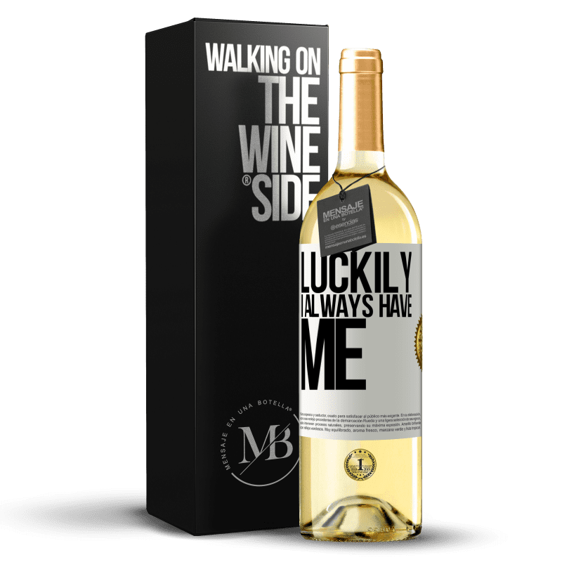 29,95 € Free Shipping | White Wine WHITE Edition Luckily I always have me White Label. Customizable label Young wine Harvest 2023 Verdejo