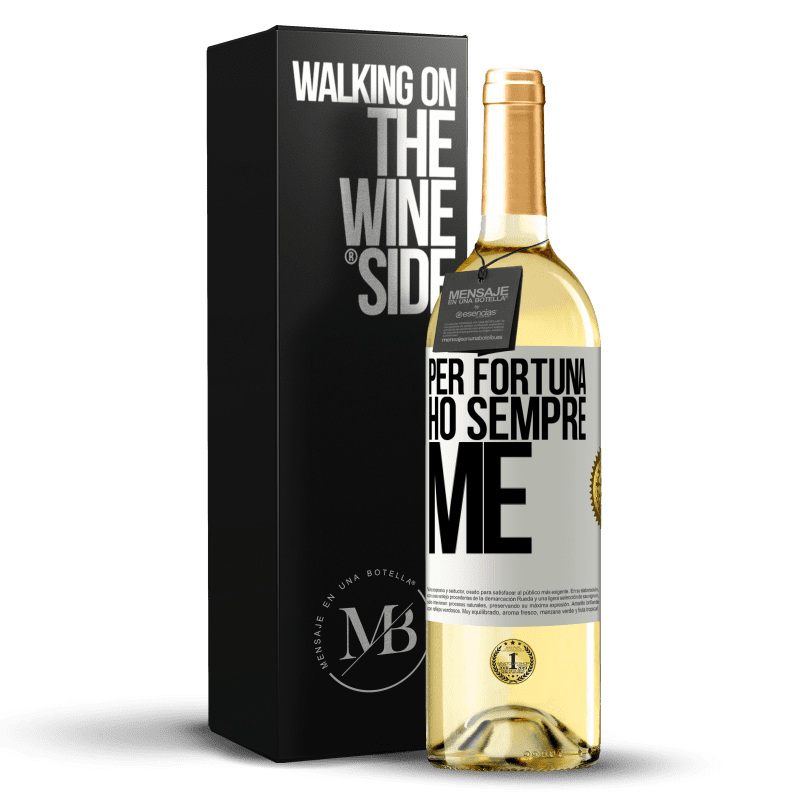 29,95 € Spedizione Gratuita | Vino bianco Edizione WHITE Per fortuna ho sempre me Etichetta Bianca. Etichetta personalizzabile Vino giovane Raccogliere 2023 Verdejo