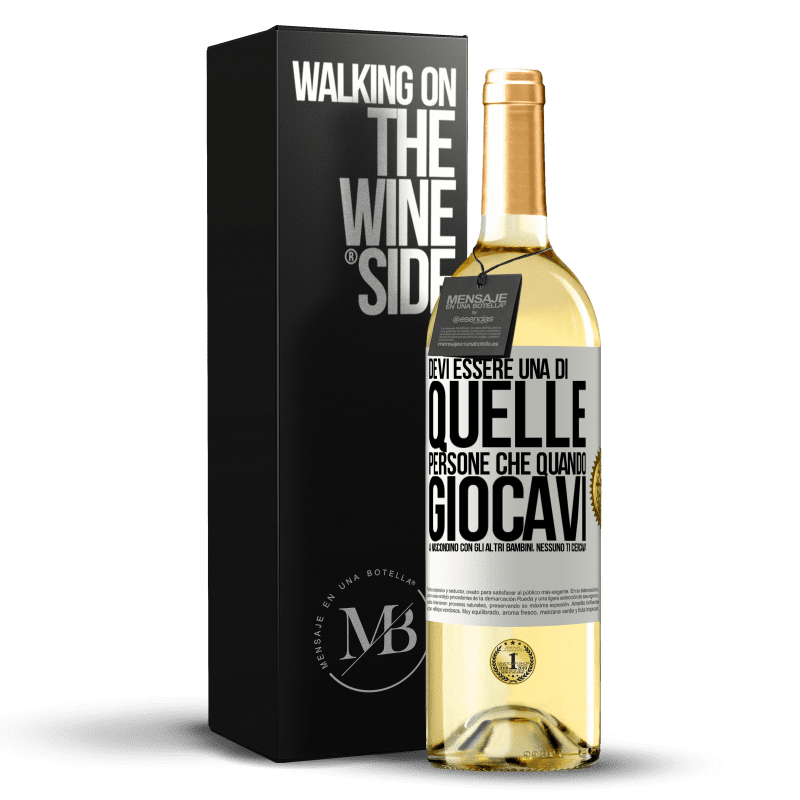 29,95 € Spedizione Gratuita | Vino bianco Edizione WHITE Devi essere una di quelle persone che quando giocavi a nascondino con gli altri bambini, nessuno ti cercava Etichetta Bianca. Etichetta personalizzabile Vino giovane Raccogliere 2023 Verdejo