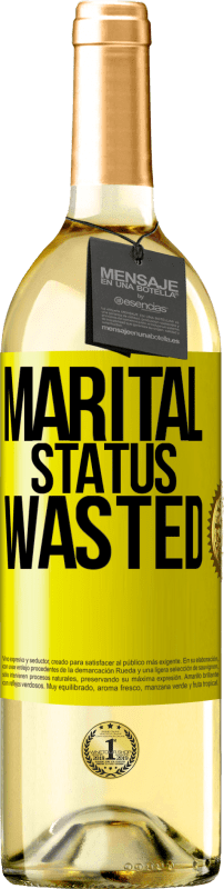 29,95 € Free Shipping | White Wine WHITE Edition Marital status: wasted Yellow Label. Customizable label Young wine Harvest 2025 Verdejo