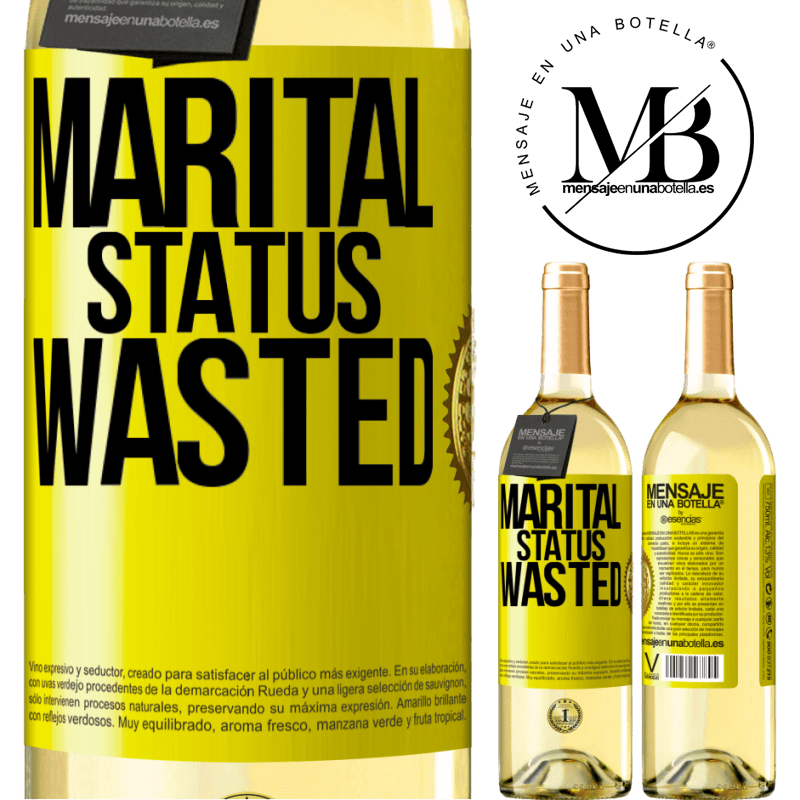 29,95 € Free Shipping | White Wine WHITE Edition Marital status: wasted Yellow Label. Customizable label Young wine Harvest 2023 Verdejo