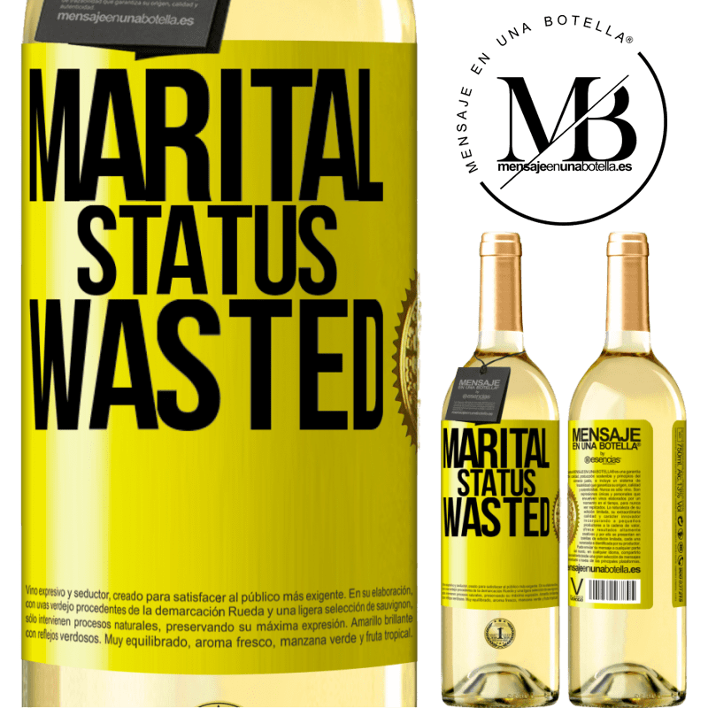 29,95 € Free Shipping | White Wine WHITE Edition Marital status: wasted Yellow Label. Customizable label Young wine Harvest 2025 Verdejo