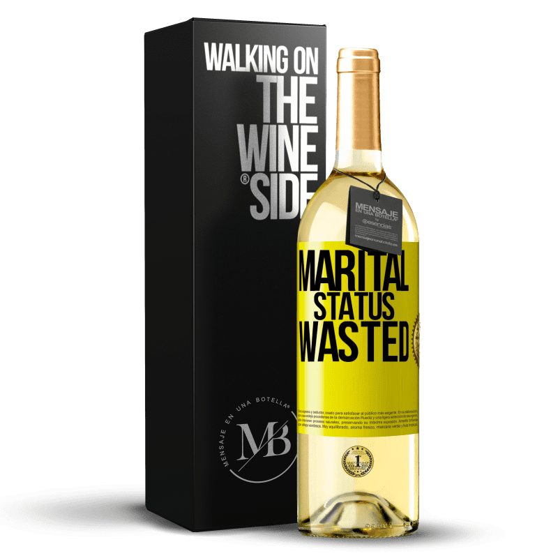 29,95 € 送料無料 | 白ワイン WHITEエディション 婚status状態：無駄 黄色のラベル. カスタマイズ可能なラベル 若いワイン 収穫 2023 Verdejo