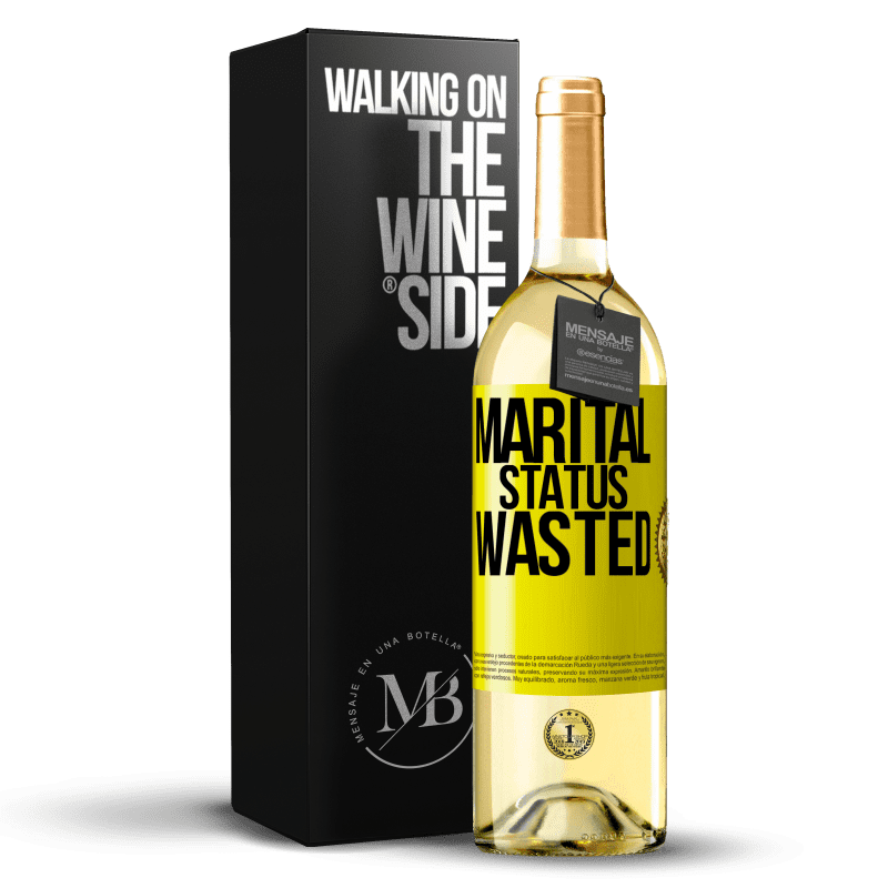 29,95 € Free Shipping | White Wine WHITE Edition Marital status: wasted Yellow Label. Customizable label Young wine Harvest 2024 Verdejo