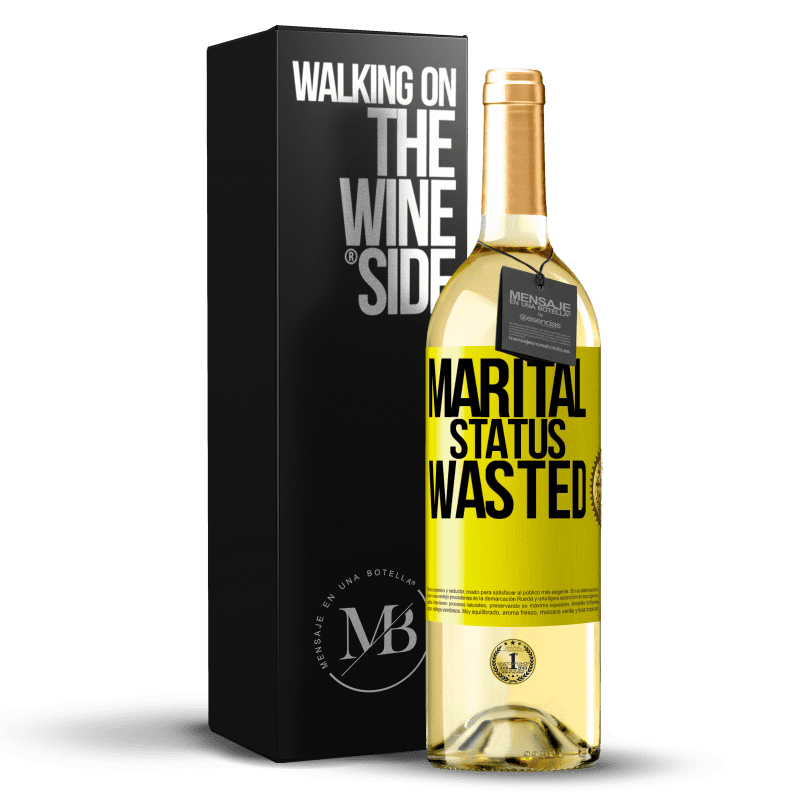 29,95 € Free Shipping | White Wine WHITE Edition Marital status: wasted Yellow Label. Customizable label Young wine Harvest 2025 Verdejo