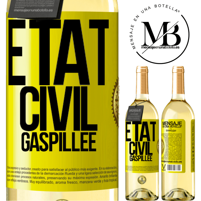 29,95 € Envoi gratuit | Vin blanc Édition WHITE État civil: gaspillée Étiquette Jaune. Étiquette personnalisable Vin jeune Récolte 2023 Verdejo