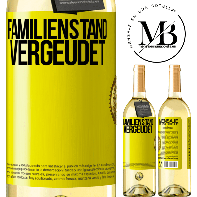 29,95 € Kostenloser Versand | Weißwein WHITE Ausgabe Familienstand: vergeudet Gelbes Etikett. Anpassbares Etikett Junger Wein Ernte 2023 Verdejo