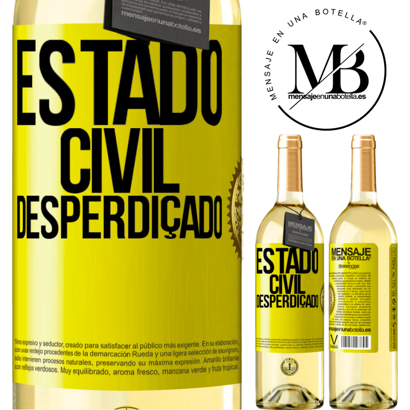 29,95 € Envio grátis | Vinho branco Edição WHITE Estado civil: desperdiçado Etiqueta Amarela. Etiqueta personalizável Vinho jovem Colheita 2023 Verdejo