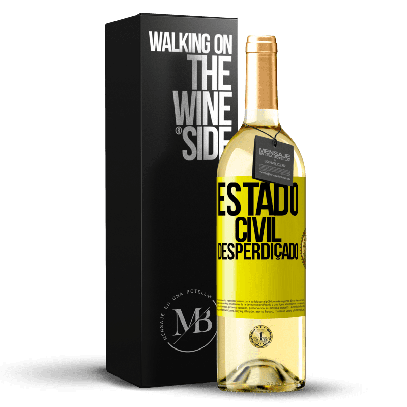 29,95 € Envio grátis | Vinho branco Edição WHITE Estado civil: desperdiçado Etiqueta Amarela. Etiqueta personalizável Vinho jovem Colheita 2023 Verdejo