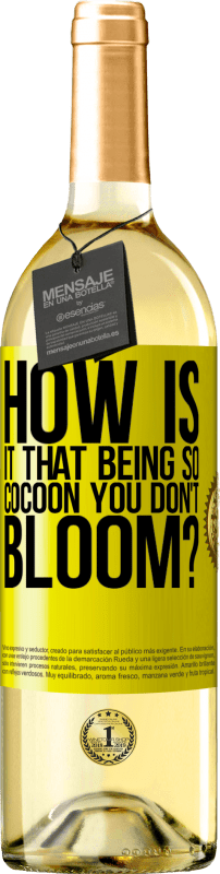 «how is it that being so cocoon you don't bloom?» WHITE Edition