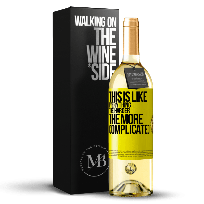 29,95 € Free Shipping | White Wine WHITE Edition This is like everything, the harder, the more complicated Yellow Label. Customizable label Young wine Harvest 2025 Verdejo