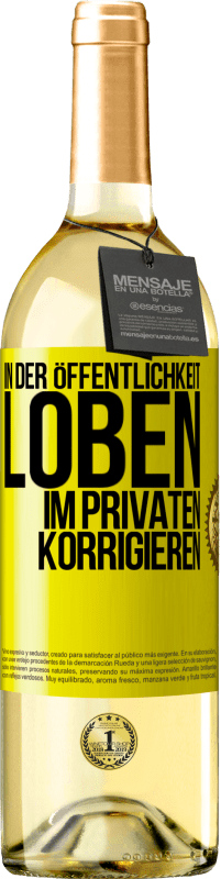 29,95 € | Weißwein WHITE Ausgabe In der Öffentlichkeit loben, im Privaten korrigieren Gelbes Etikett. Anpassbares Etikett Junger Wein Ernte 2024 Verdejo