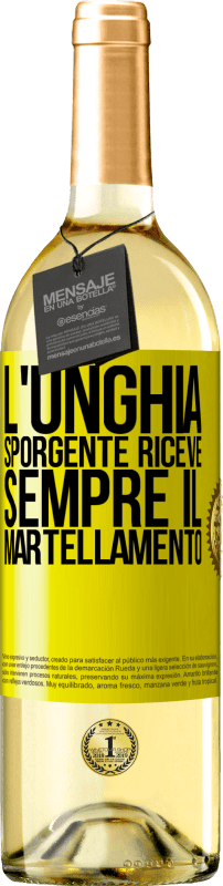 Spedizione Gratuita | Vino bianco Edizione WHITE L'unghia sporgente riceve sempre il martellamento Etichetta Gialla. Etichetta personalizzabile Vino giovane Raccogliere 2023 Verdejo