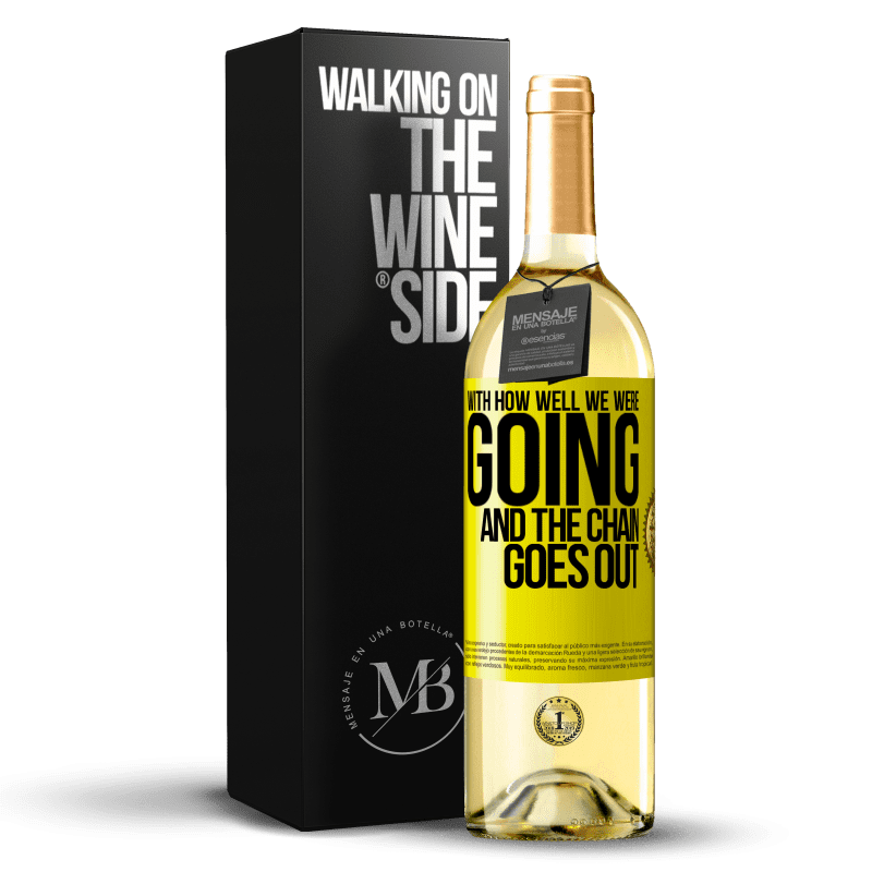 29,95 € 送料無料 | 白ワイン WHITEエディション どれだけうまく行けばチェーンは消える 黄色のラベル. カスタマイズ可能なラベル 若いワイン 収穫 2023 Verdejo