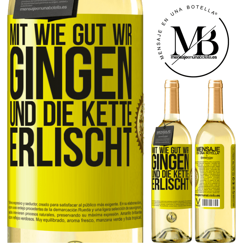 29,95 € Kostenloser Versand | Weißwein WHITE Ausgabe Alles ging so gut, und dann fiel die Kette ab Gelbes Etikett. Anpassbares Etikett Junger Wein Ernte 2025 Verdejo