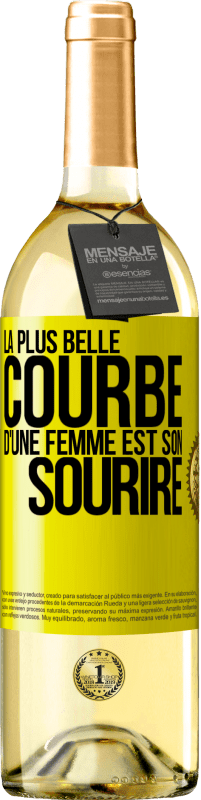 29,95 € Envoi gratuit | Vin blanc Édition WHITE La plus belle courbe d'une femme est son sourire Étiquette Jaune. Étiquette personnalisable Vin jeune Récolte 2025 Verdejo
