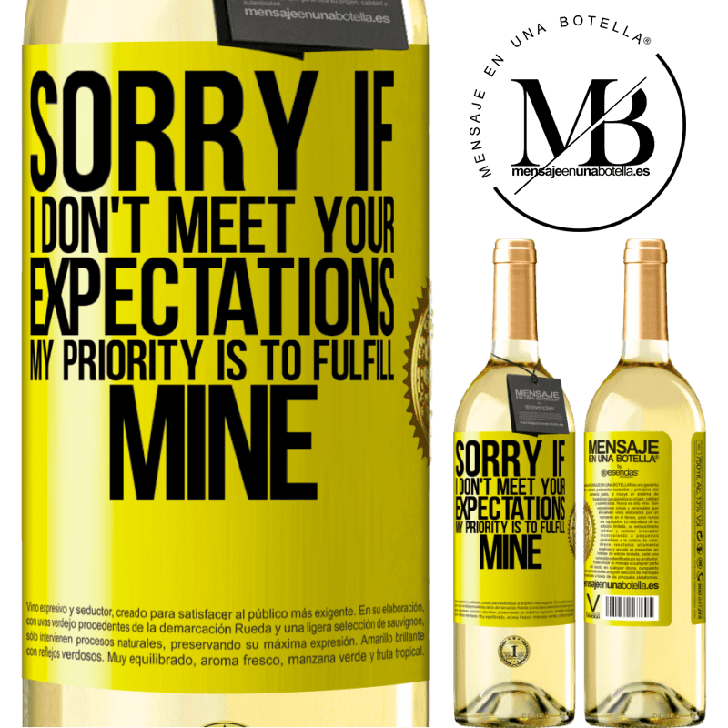 29,95 € Free Shipping | White Wine WHITE Edition Sorry if I don't meet your expectations. My priority is to fulfill mine Yellow Label. Customizable label Young wine Harvest 2022 Verdejo