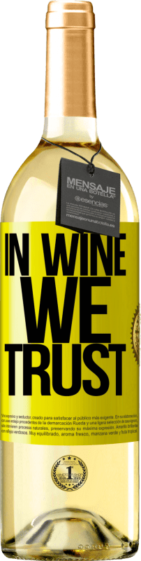 29,95 € | 白ワイン WHITEエディション in wine we trust 黄色のラベル. カスタマイズ可能なラベル 若いワイン 収穫 2024 Verdejo