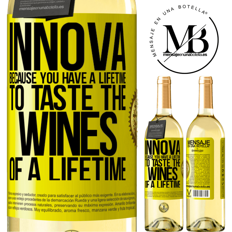 29,95 € Free Shipping | White Wine WHITE Edition Innova, because you have a lifetime to taste the wines of a lifetime Yellow Label. Customizable label Young wine Harvest 2023 Verdejo