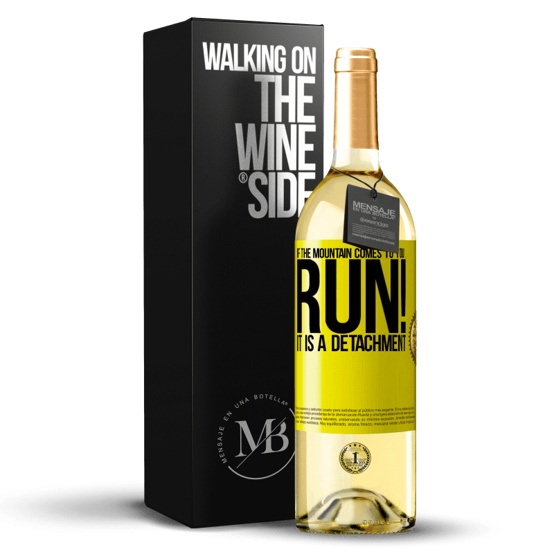 29,95 € Free Shipping | White Wine WHITE Edition If the mountain comes to you ... Run! It is a detachment Yellow Label. Customizable label Young wine Harvest 2024 Verdejo