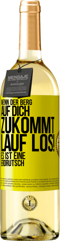 29,95 € | Weißwein WHITE Ausgabe Wenn der Berg auf dich zukommt. Lauf los! Es ist eine Erdrutsch Gelbes Etikett. Anpassbares Etikett Junger Wein Ernte 2024 Verdejo