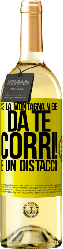 29,95 € Spedizione Gratuita | Vino bianco Edizione WHITE Se la montagna viene da te ... Corri! È un distacco Etichetta Gialla. Etichetta personalizzabile Vino giovane Raccogliere 2025 Verdejo
