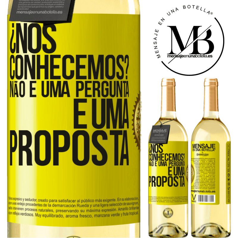 29,95 € Envio grátis | Vinho branco Edição WHITE ¿Nos conhecemos? Não é uma pergunta, é uma proposta Etiqueta Amarela. Etiqueta personalizável Vinho jovem Colheita 2025 Verdejo
