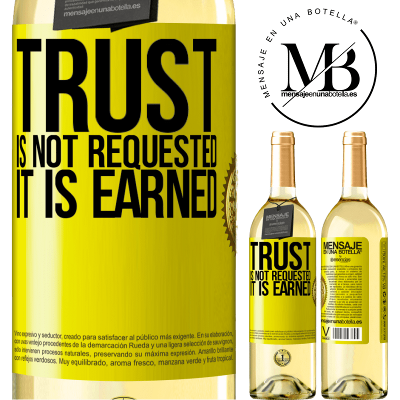 29,95 € Free Shipping | White Wine WHITE Edition Trust is not requested, it is earned Yellow Label. Customizable label Young wine Harvest 2022 Verdejo