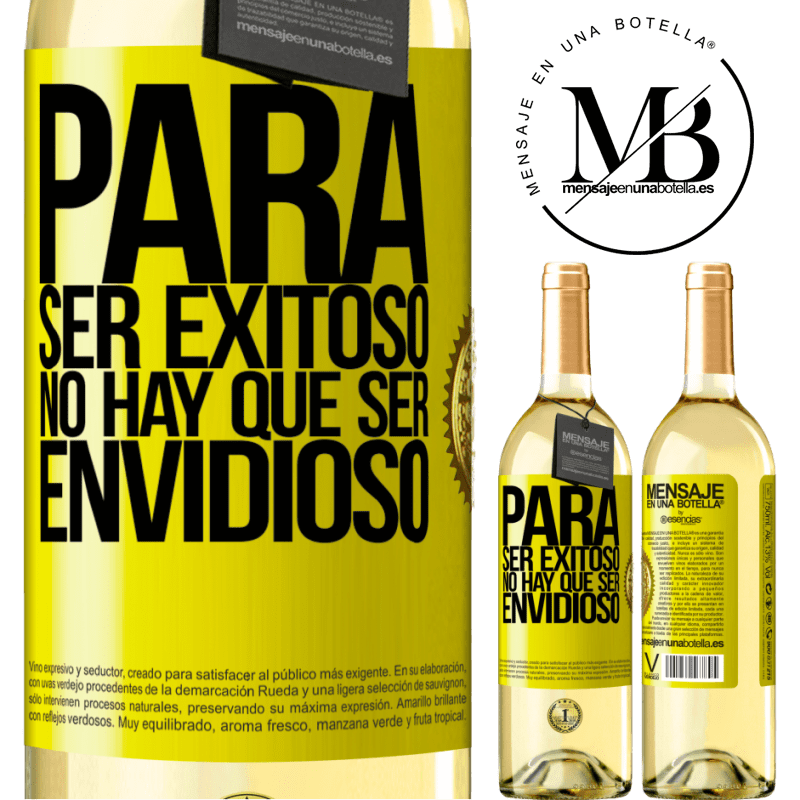 29,95 € Envoi gratuit | Vin blanc Édition WHITE Pour réussir, vous n'avez pas besoin d'être envieux Étiquette Jaune. Étiquette personnalisable Vin jeune Récolte 2022 Verdejo