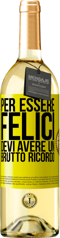 29,95 € Spedizione Gratuita | Vino bianco Edizione WHITE Per essere felici devi avere un brutto ricordo Etichetta Gialla. Etichetta personalizzabile Vino giovane Raccogliere 2023 Verdejo