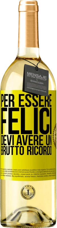 29,95 € | Vino bianco Edizione WHITE Per essere felici devi avere un brutto ricordo Etichetta Gialla. Etichetta personalizzabile Vino giovane Raccogliere 2025 Verdejo
