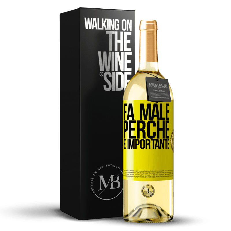 29,95 € Spedizione Gratuita | Vino bianco Edizione WHITE Fa male perché è importante Etichetta Gialla. Etichetta personalizzabile Vino giovane Raccogliere 2024 Verdejo