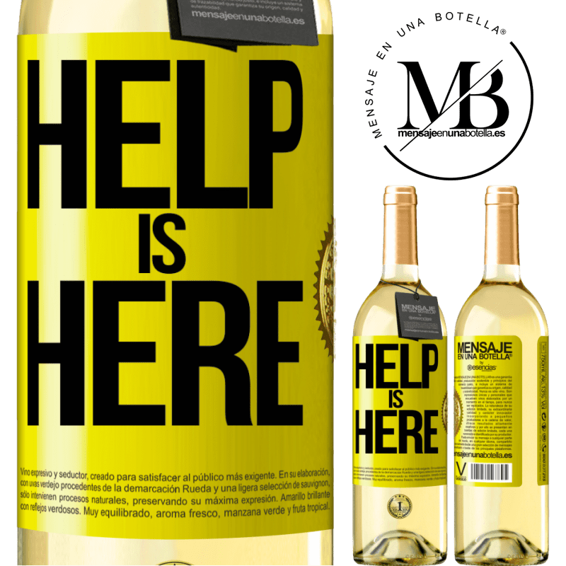 29,95 € Free Shipping | White Wine WHITE Edition Help is Here Yellow Label. Customizable label Young wine Harvest 2022 Verdejo