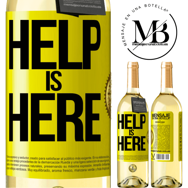 29,95 € Free Shipping | White Wine WHITE Edition Help is Here Yellow Label. Customizable label Young wine Harvest 2024 Verdejo