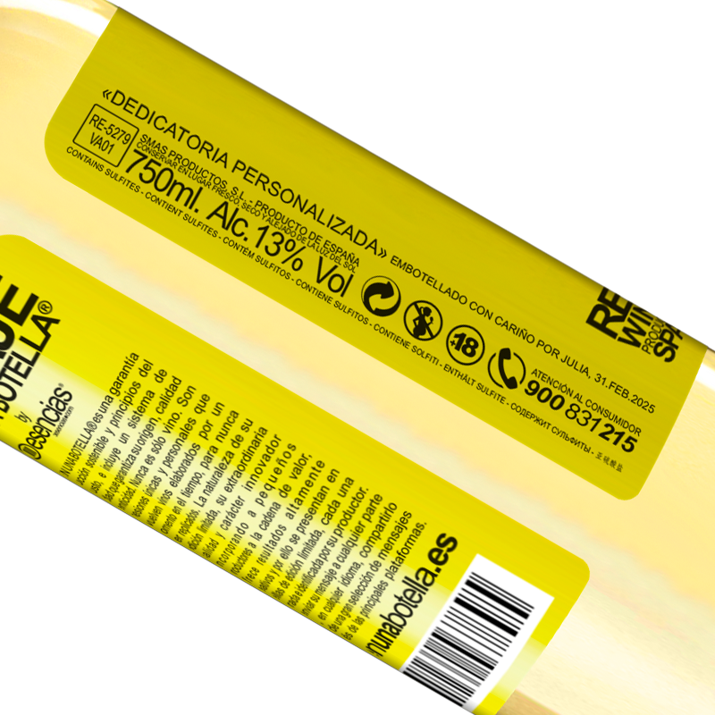 Total traceability. «and the good time that we are going to spend drinking this bottle?» WHITE Edition