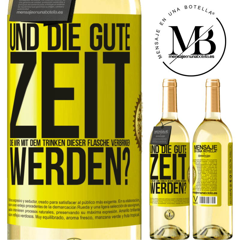 29,95 € Kostenloser Versand | Weißwein WHITE Ausgabe Und der schöne Moment, den wir mit dem Trinken dieser Flasche verbringen werden? Gelbes Etikett. Anpassbares Etikett Junger Wein Ernte 2024 Verdejo