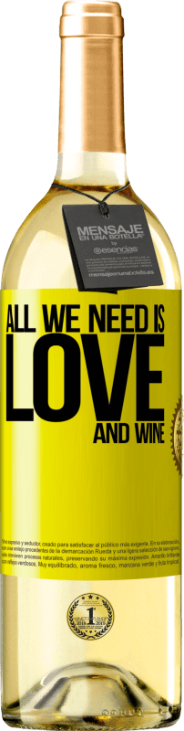 29,95 € | Белое вино Издание WHITE All we need is love and wine Желтая этикетка. Настраиваемая этикетка Молодое вино Урожай 2025 Verdejo