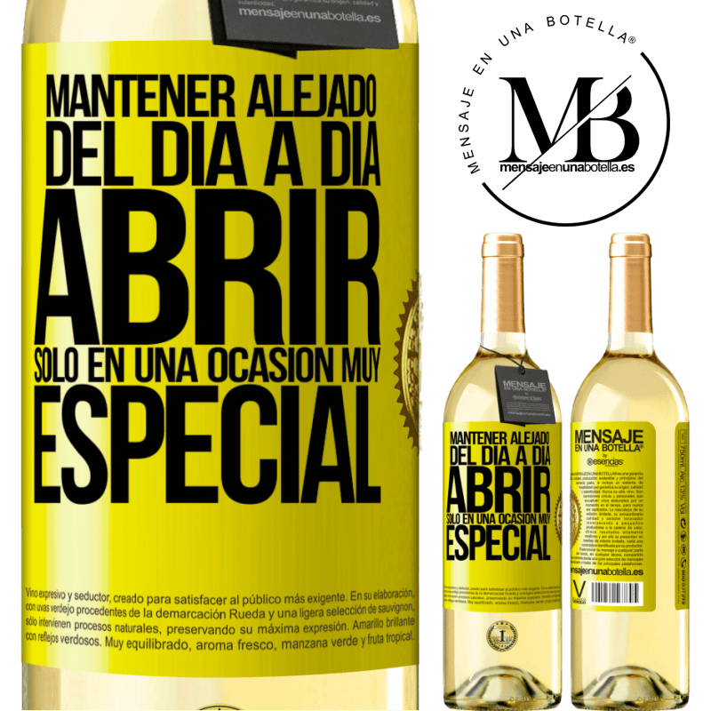 29,95 € Envío gratis | Vino Blanco Edición WHITE Mantener alejado del día a día. Abrir sólo en una ocasión muy especial Etiqueta Amarilla. Etiqueta personalizable Vino joven Cosecha 2024 Verdejo