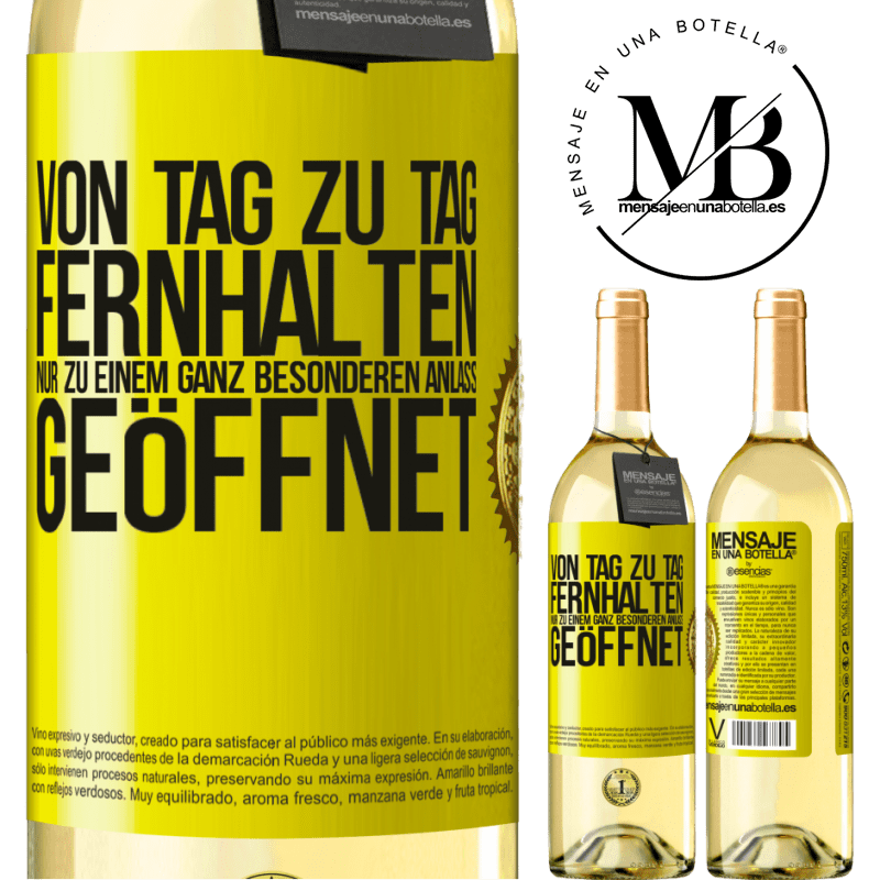 29,95 € Kostenloser Versand | Weißwein WHITE Ausgabe Vom alltäglichen fernhalten. Nur zu einem ganz besonderen Anlass öffnen Gelbes Etikett. Anpassbares Etikett Junger Wein Ernte 2024 Verdejo