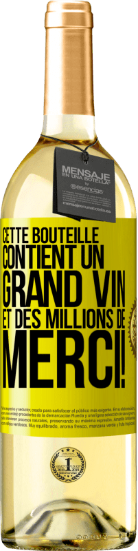 29,95 € | Vin blanc Édition WHITE Cette bouteille contient un grand vin et des millions de MERCI! Étiquette Jaune. Étiquette personnalisable Vin jeune Récolte 2025 Verdejo