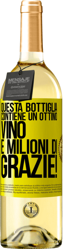 29,95 € Spedizione Gratuita | Vino bianco Edizione WHITE Questa bottiglia contiene un ottimo vino e milioni di GRAZIE! Etichetta Gialla. Etichetta personalizzabile Vino giovane Raccogliere 2025 Verdejo