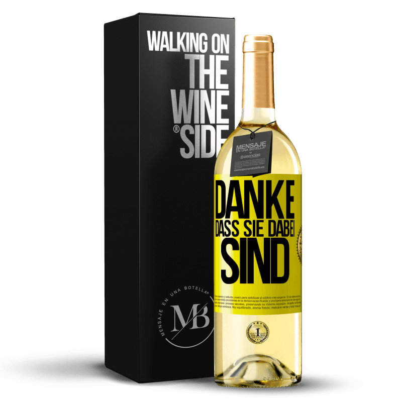 29,95 € Kostenloser Versand | Weißwein WHITE Ausgabe Danke, dass Sie dabei sind Gelbes Etikett. Anpassbares Etikett Junger Wein Ernte 2023 Verdejo