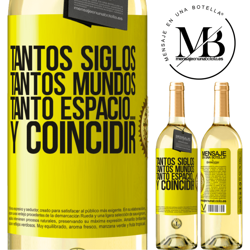 29,95 € Envoi gratuit | Vin blanc Édition WHITE Tant de siècles, tant de mondes, tant d'espace ... et de correspondance Étiquette Jaune. Étiquette personnalisable Vin jeune Récolte 2022 Verdejo