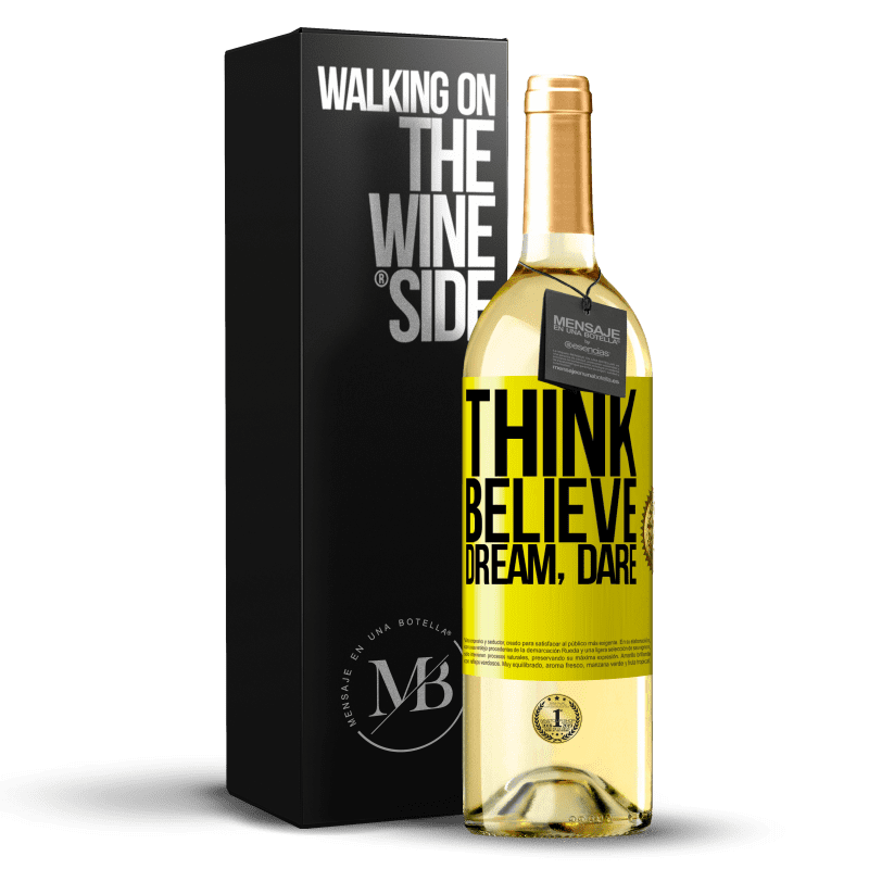 29,95 € Free Shipping | White Wine WHITE Edition Think believe dream dare Yellow Label. Customizable label Young wine Harvest 2024 Verdejo