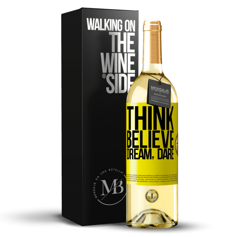 29,95 € Free Shipping | White Wine WHITE Edition Think believe dream dare Yellow Label. Customizable label Young wine Harvest 2025 Verdejo